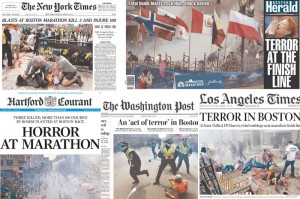 Compilation of US newspapers' front pages