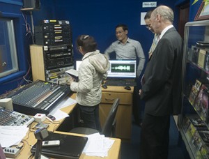 Germany's ambassador to Cambodia pays a visit to the WMC studio (photo: Kyle James)