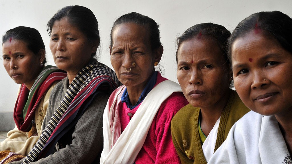 Indian Witch Hunting victims (L-R) Sugani Rabha, Lakshmi Rabha, Khedai Rabha, Lansun Rabha and Sampui Rabha sharing their ordeals at a state level consultation on 'Witch hunting' organisaed by Asam Mahila Samata Samiti on the occasion of International Human Rights Day in Guwahati city, northeast India, 10 December 2010. © picture-alliance/dpa